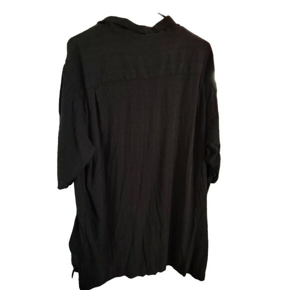 Caribbean Silk Blend Buttondown Black Shortsleeve Shirt XXLT - Picture 3 of 3